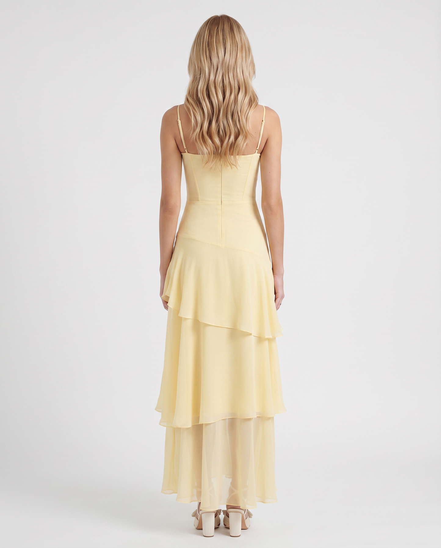 Odette Tiered Maxi Dress - Yellow