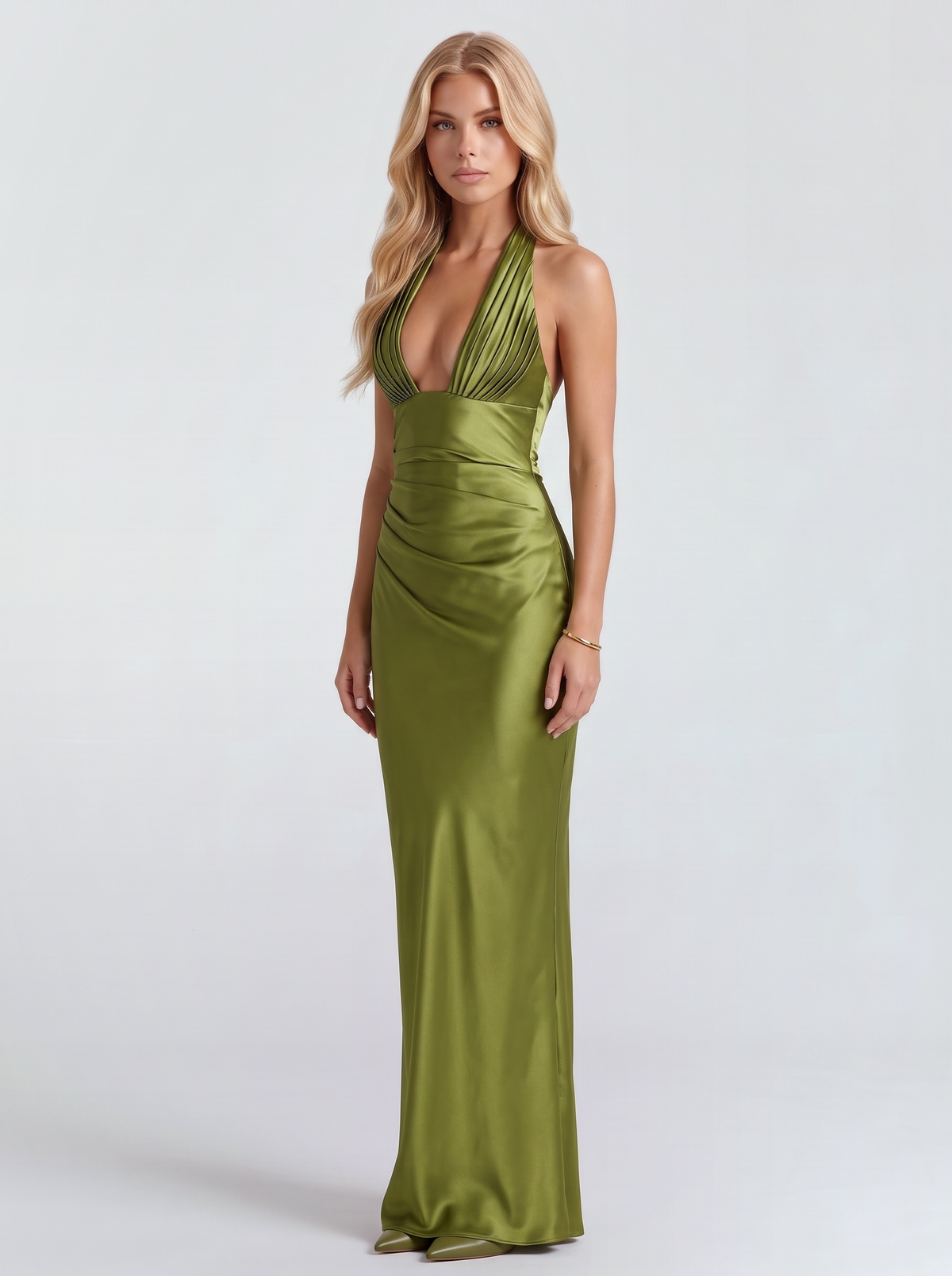 Odile Halter Maxi Dress - Olive