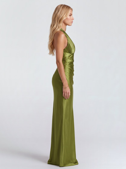 Odile Halter Maxi Dress - Olive