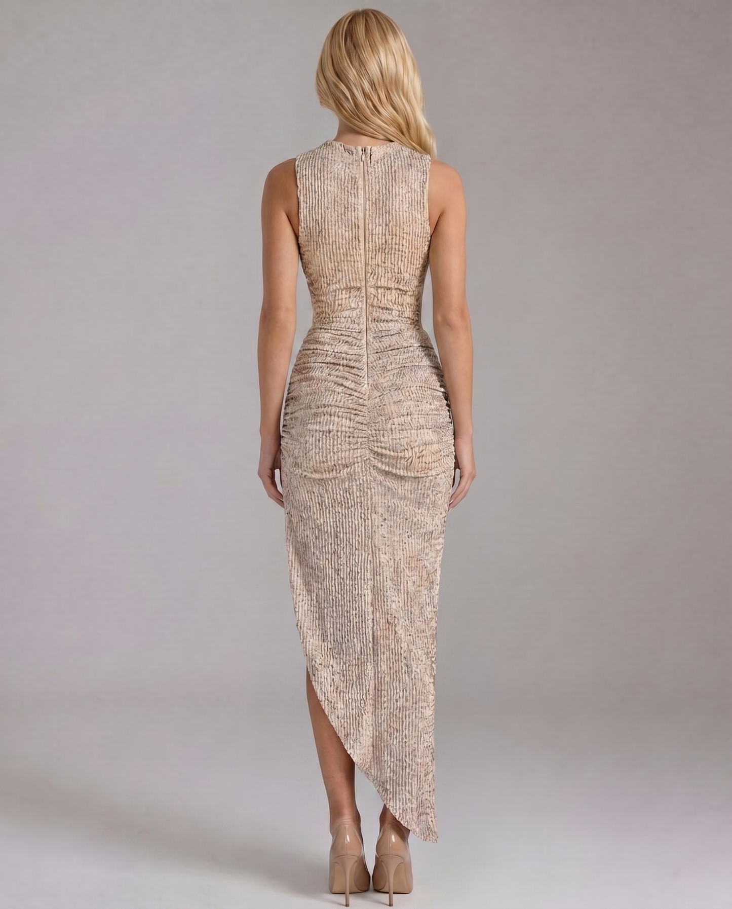 Olivia Backless Maxi Dress - Beige