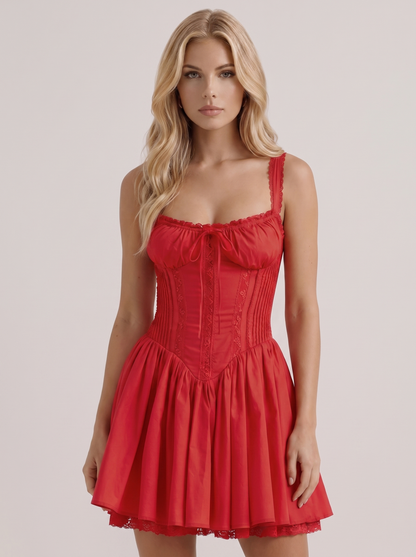 Ophelia Corset Mini Dress - Red