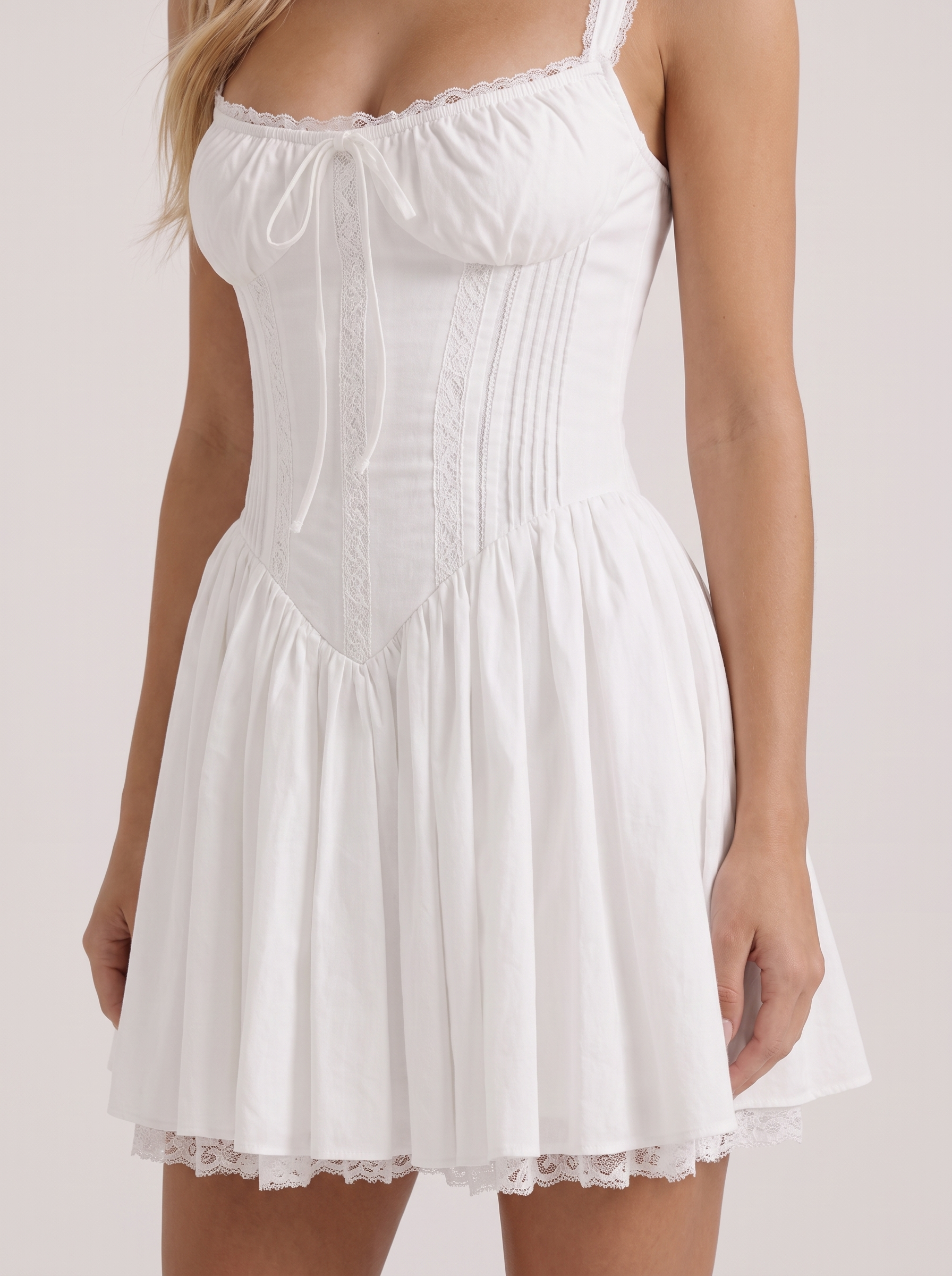 Ophelia Corset Mini Dress - White