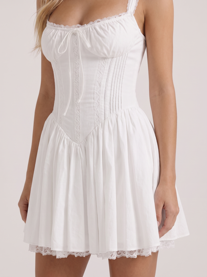 Ophelia Corset Mini Dress - White
