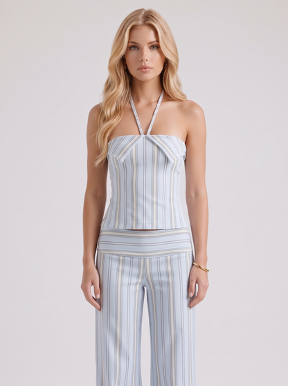 Orla Pants Set - Blue Stripe