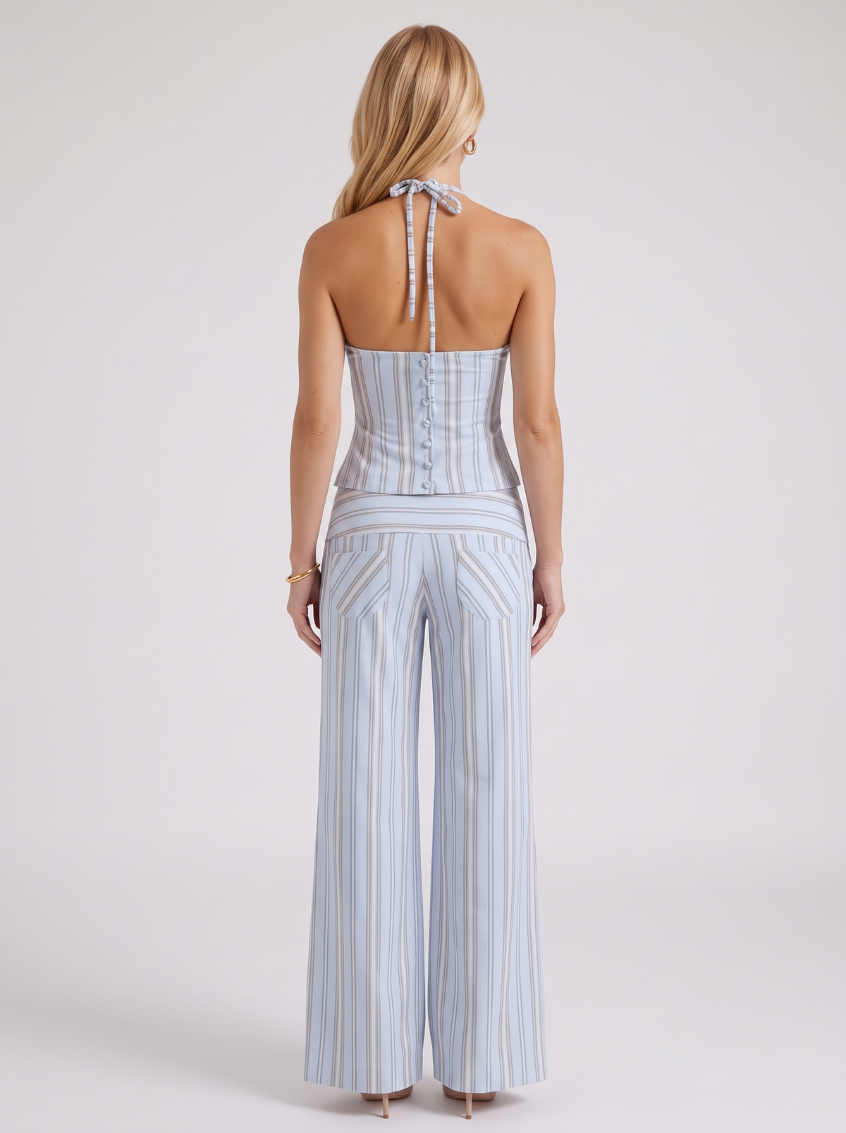 Orla Pants Set - Blue Stripe