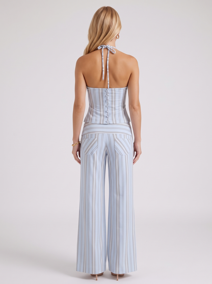 Orla Pants Set - Blue Stripe