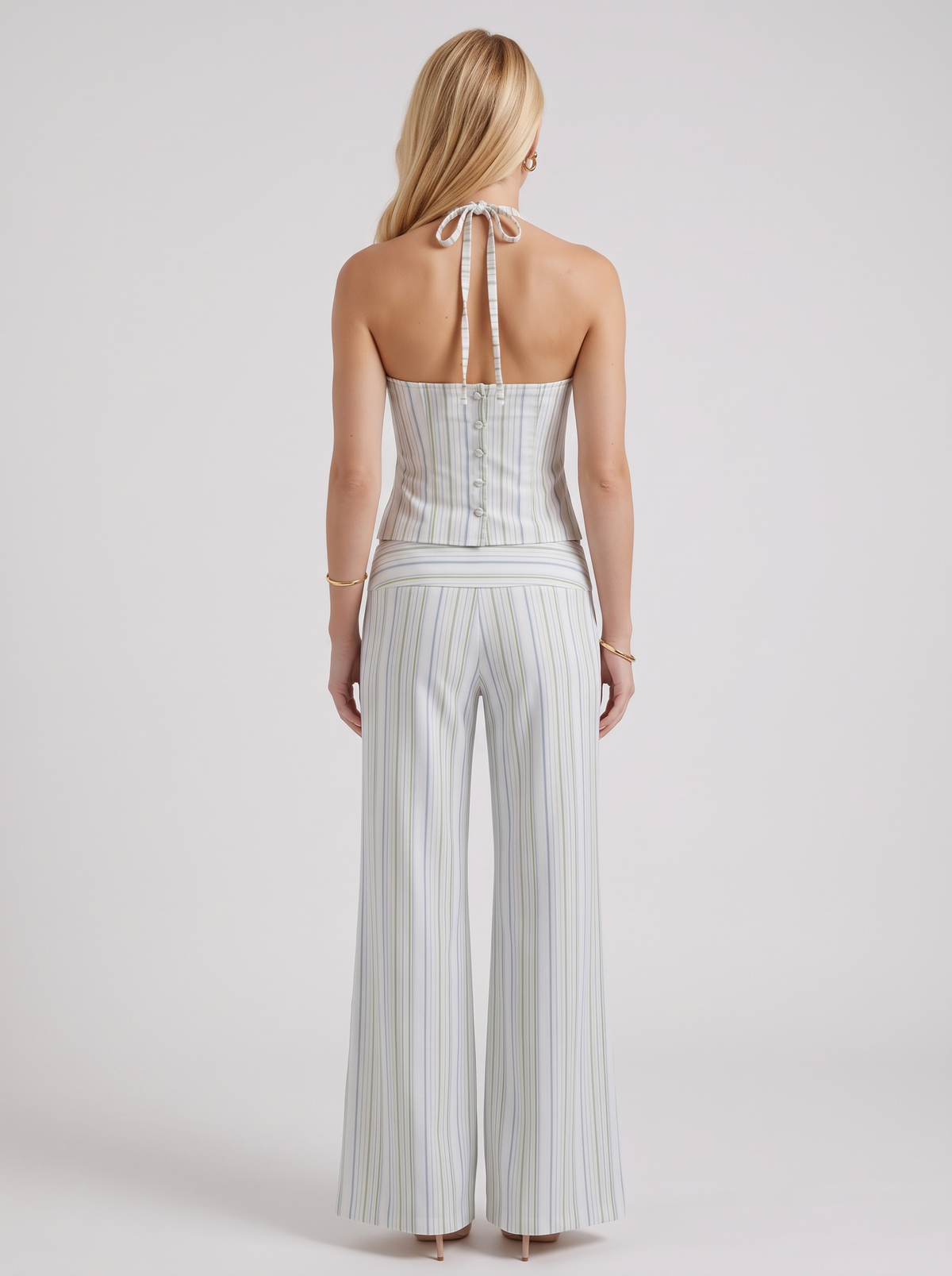 Orla Pants Set - White Stripe