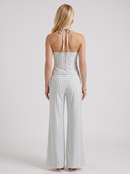 Orla Pants Set - White Stripe