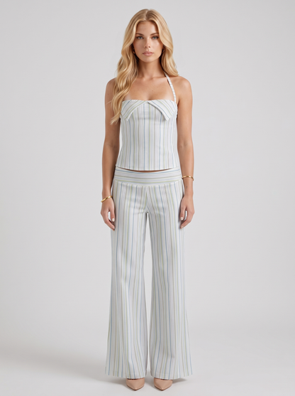 Orla Pants Set - White Stripe