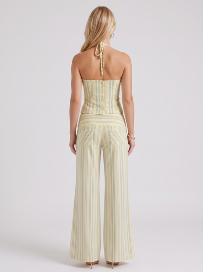 Orla Pants Set - Yellow Stripe