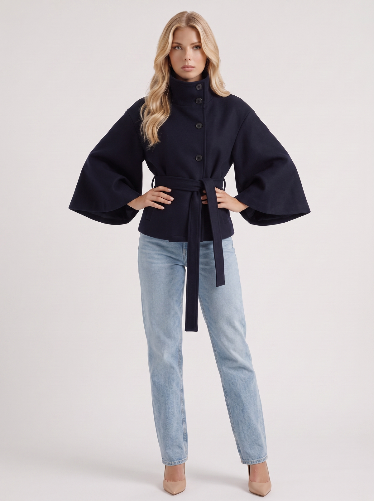 Paloma Cape Jacket - Navy
