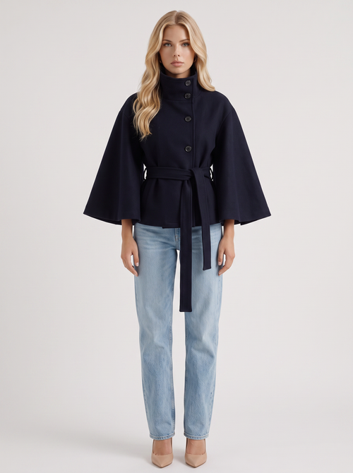 Paloma Cape Jacket - Navy