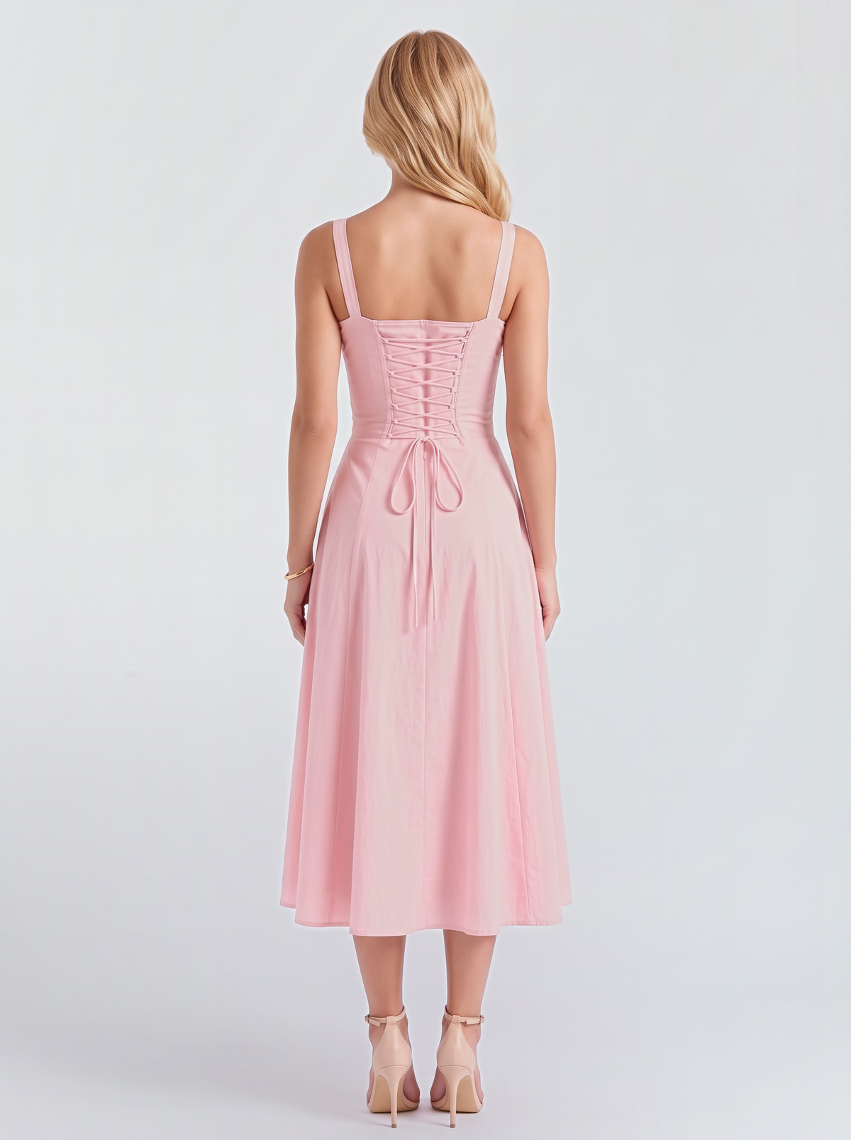 Paola Corset Midi Dress - Pink