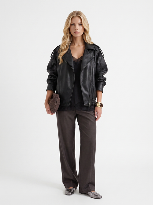 Philippa Biker Jacket - Black