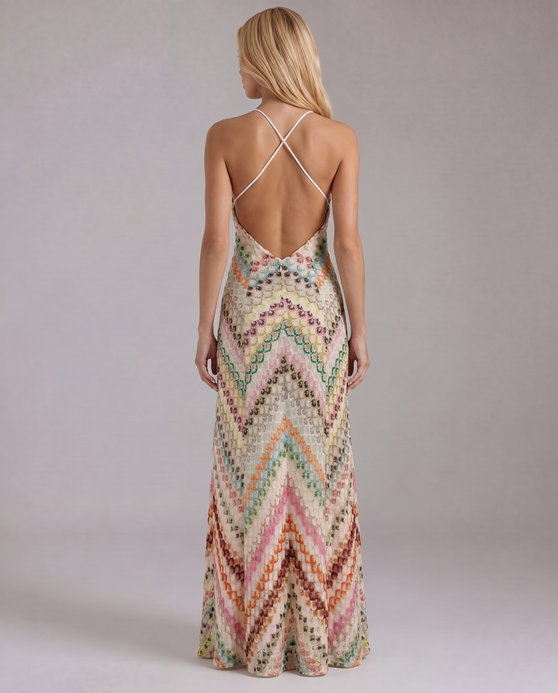 Phoebe Boho Crochet Maxi Dress - Multicolor - L - Fashion