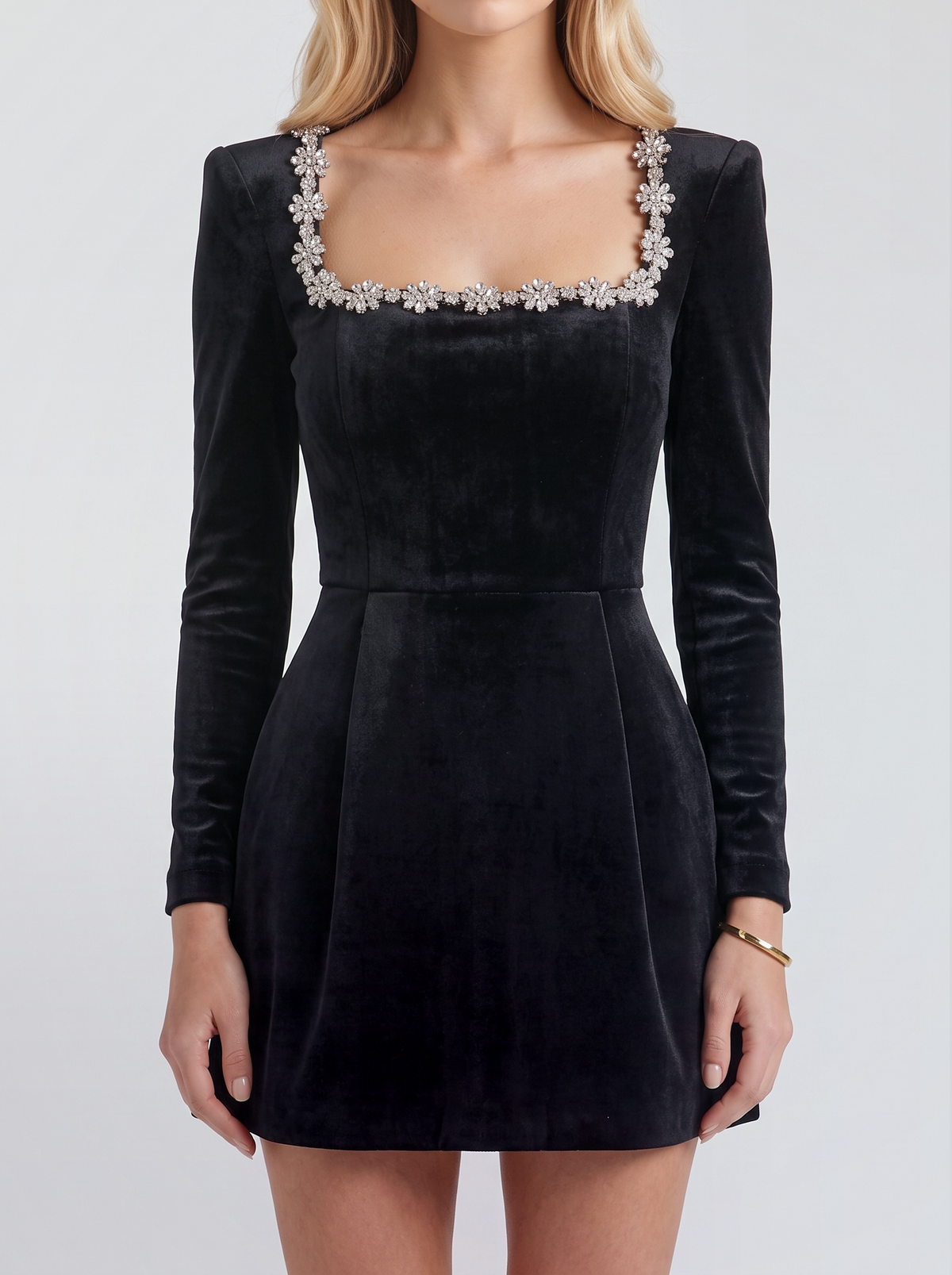 Piper Jewel Mini Dress - Black