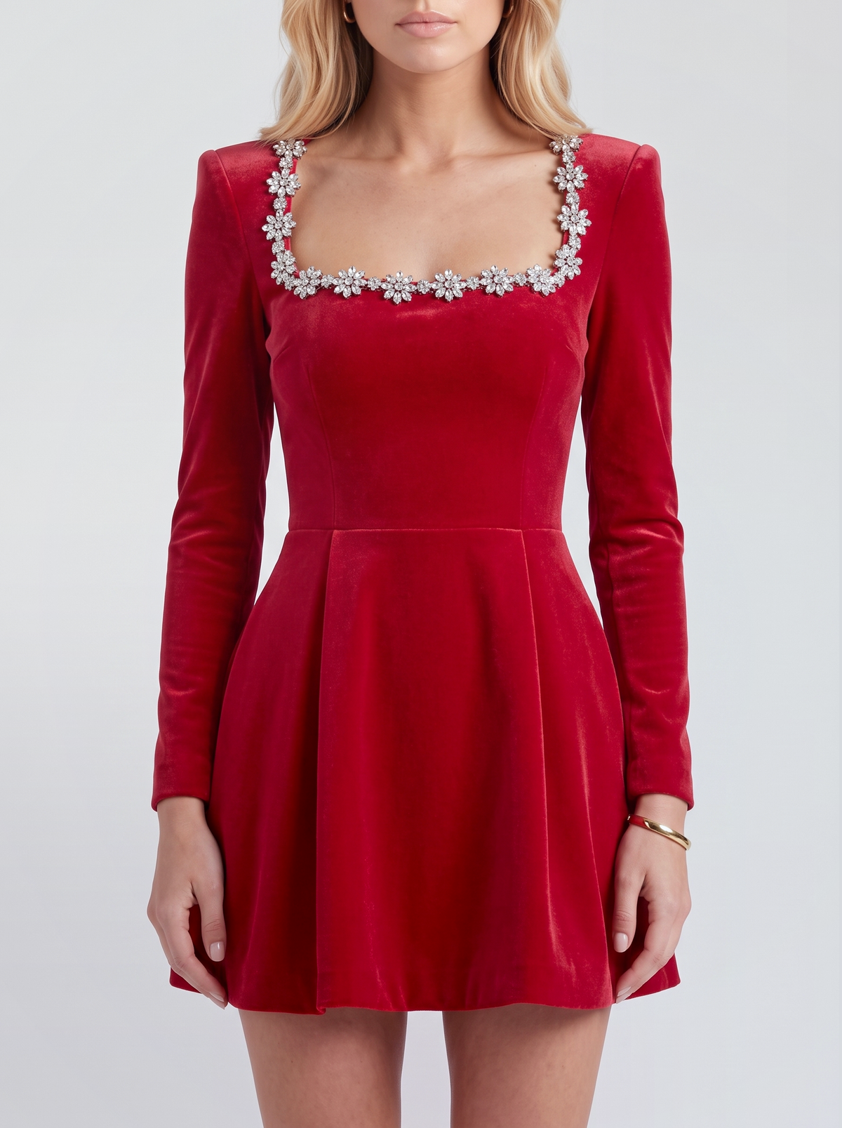 Piper Jewel Mini Dress - Rust Red