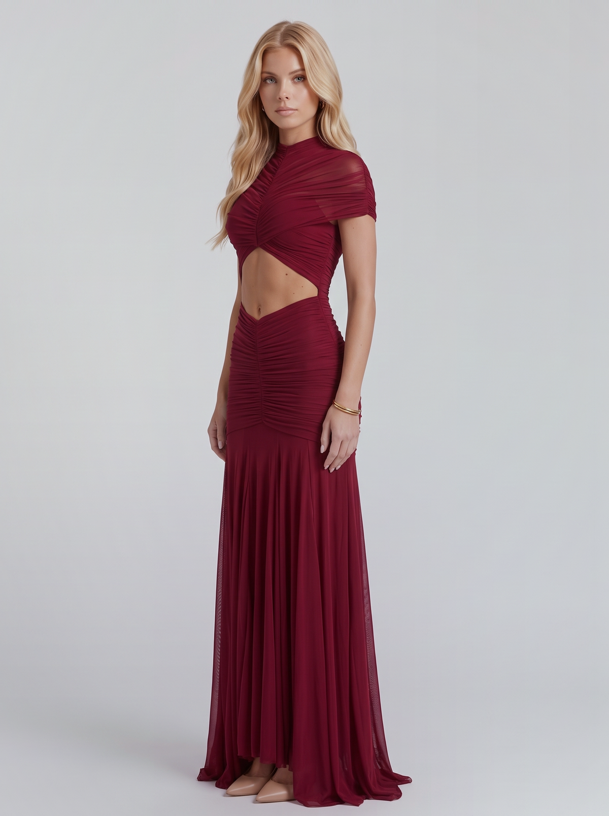 Ramona Cutout Maxi Dress - Wine Red