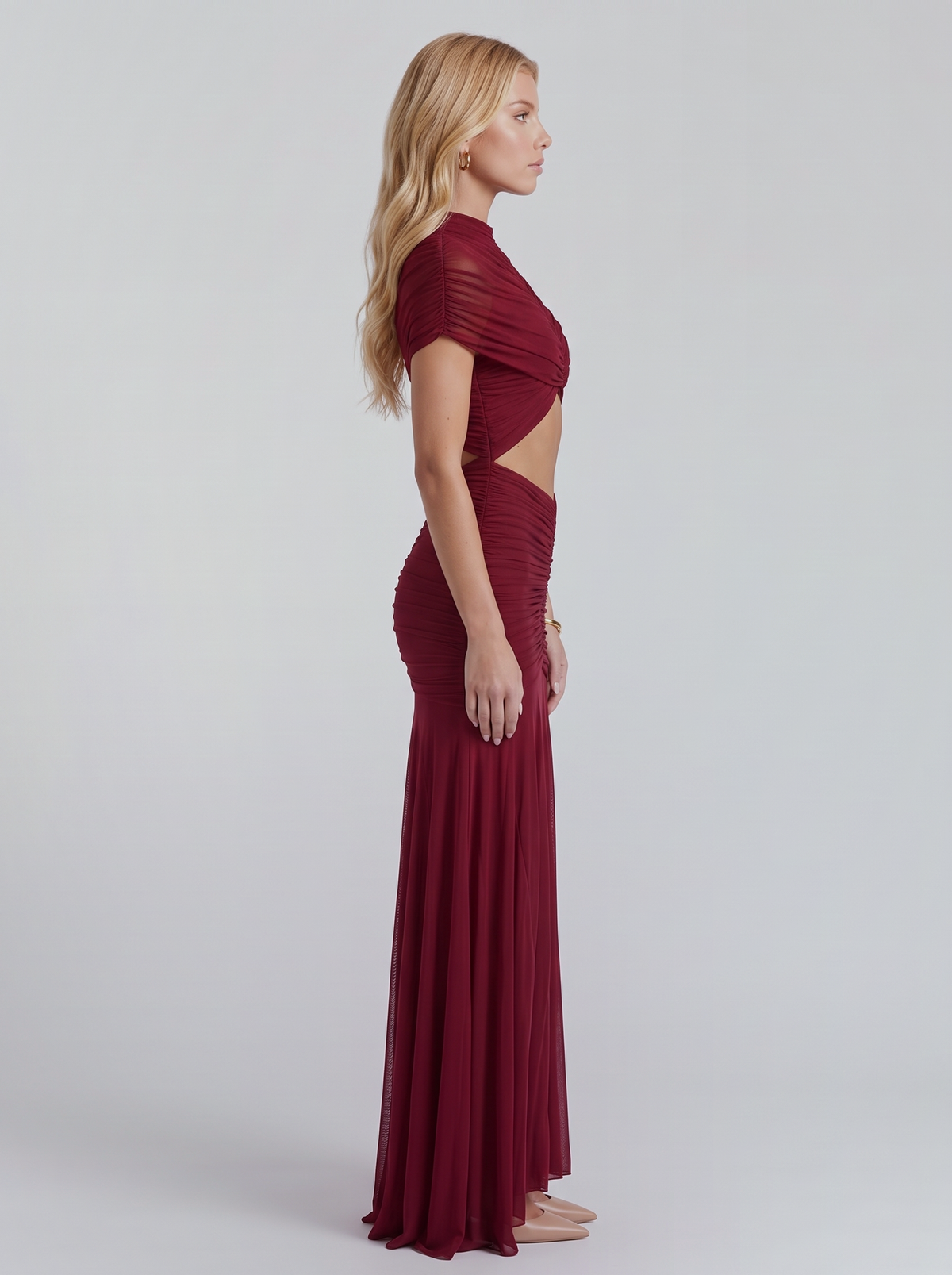 Ramona Cutout Maxi Dress - Wine Red