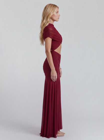 Ramona Cutout Maxi Dress - Wine Red