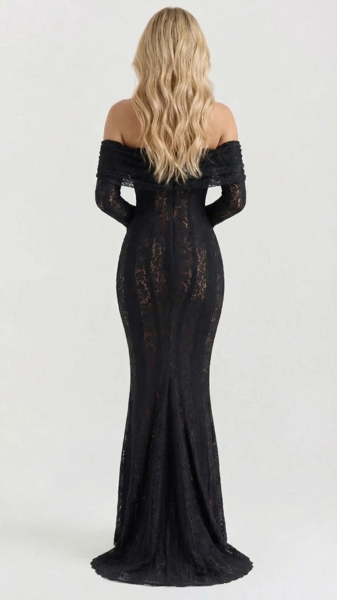 Rebekah Lace Off-Shoulder Maxi Dress - Black