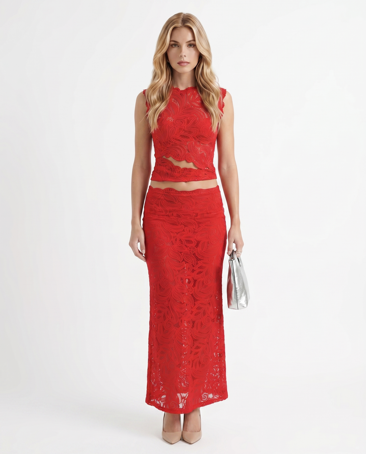 Rocelle Lace Set - Red