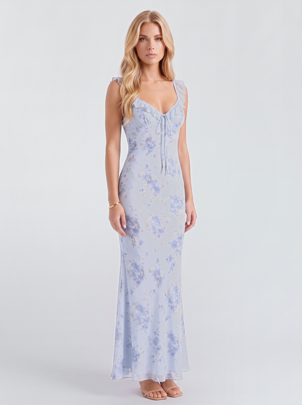 Romilly Floral Maxi Dress - Blue
