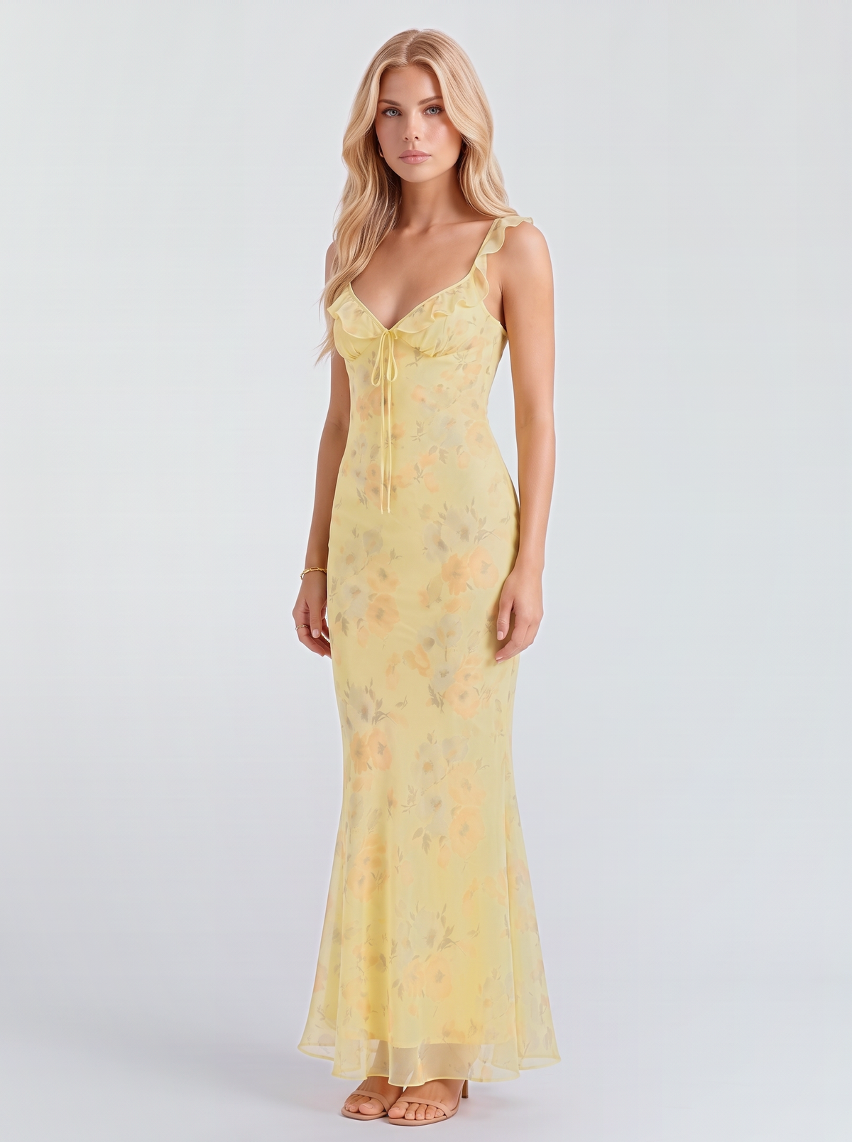 Romilly Floral Maxi Dress - Yellow