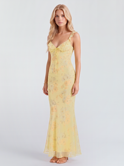 Romilly Floral Maxi Dress - Yellow