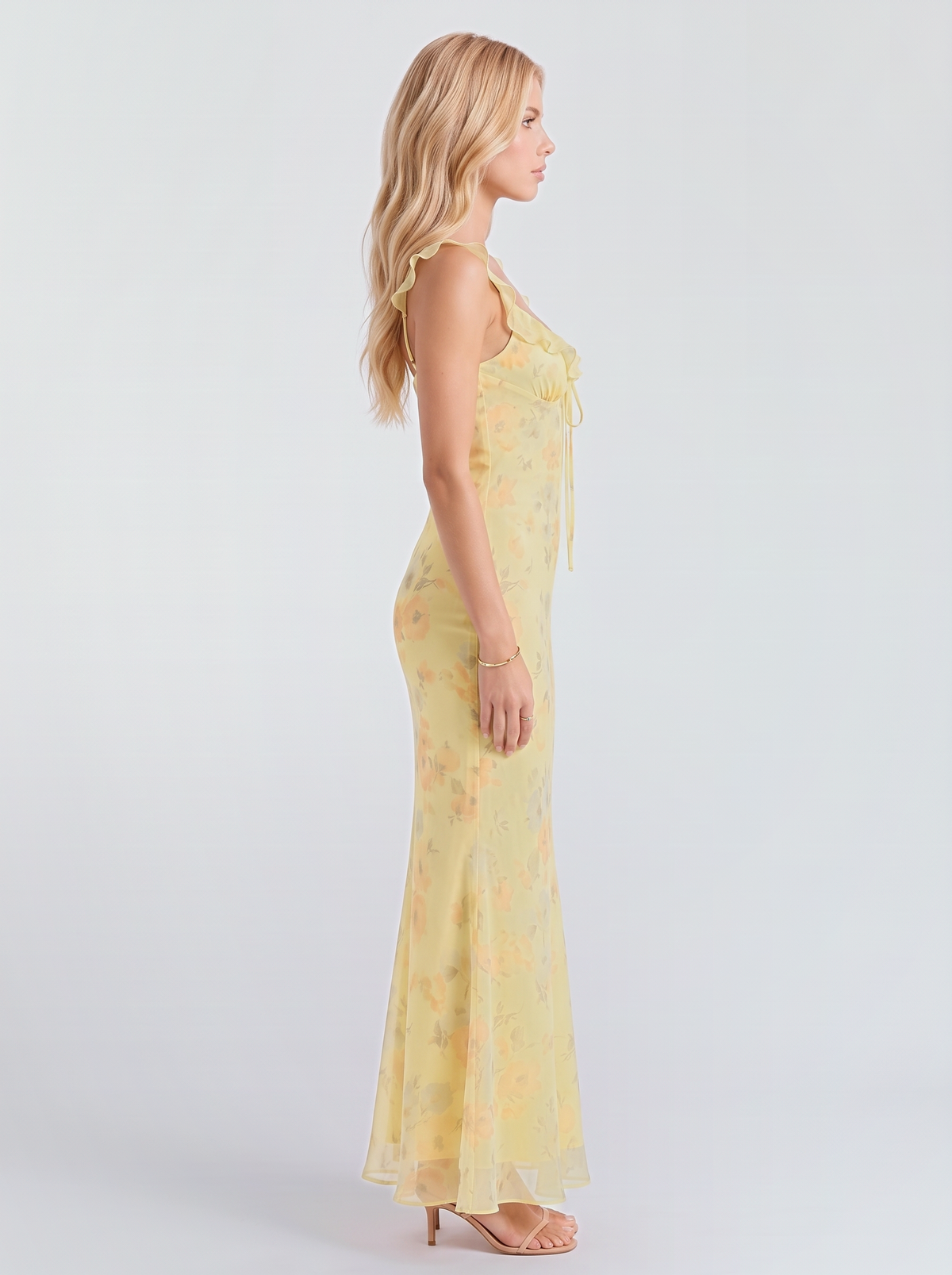 Romilly Floral Maxi Dress - Yellow