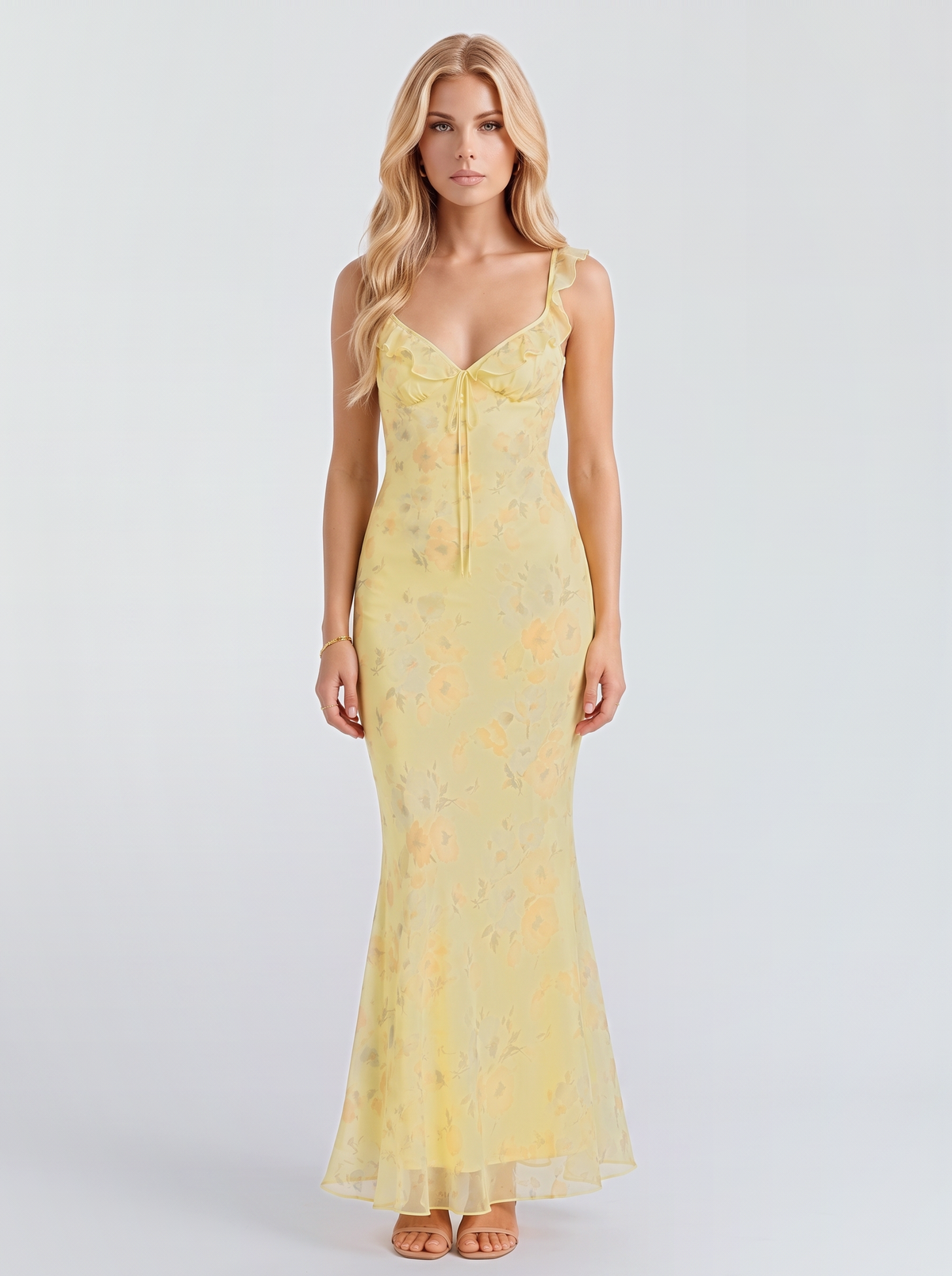 Romilly Floral Maxi Dress - Yellow