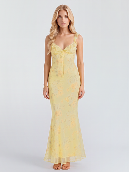 Romilly Floral Maxi Dress - Yellow