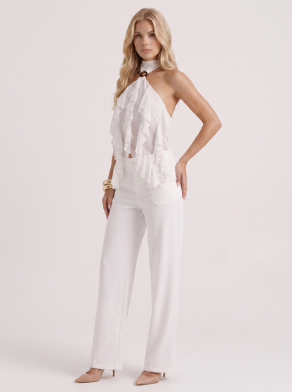 Romy Ruffle Top - White