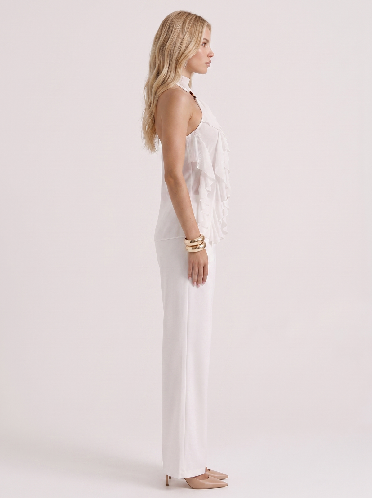 Romy Ruffle Top - White