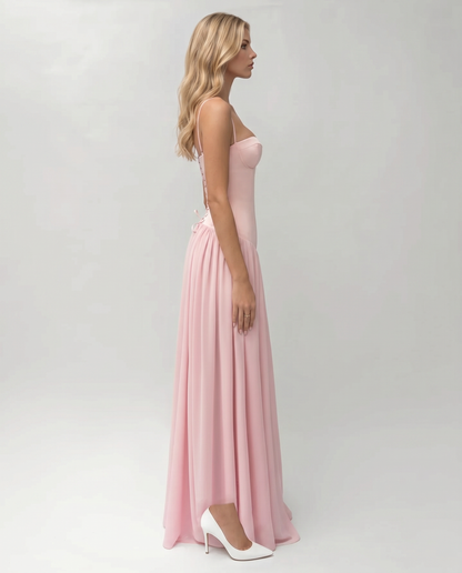 Rosa Corset Maxi Dress - Pink