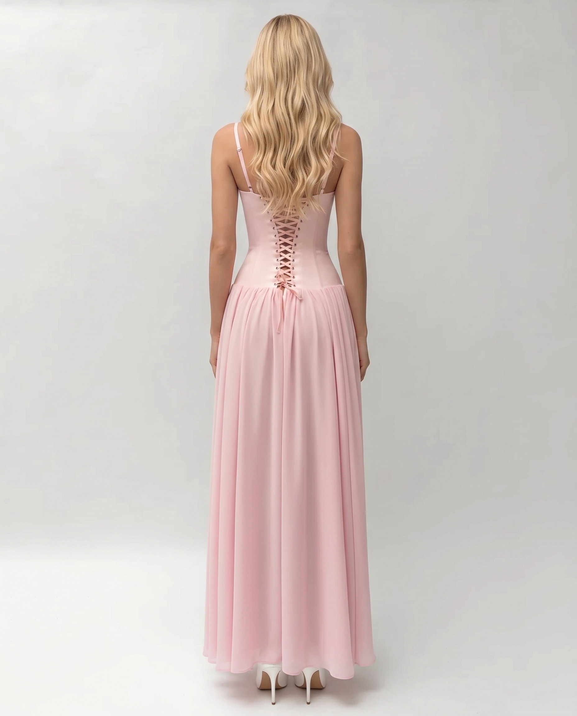 Rosa Corset Maxi Dress - Pink