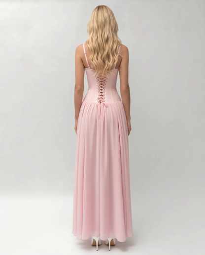 Rosa Corset Maxi Dress - Pink