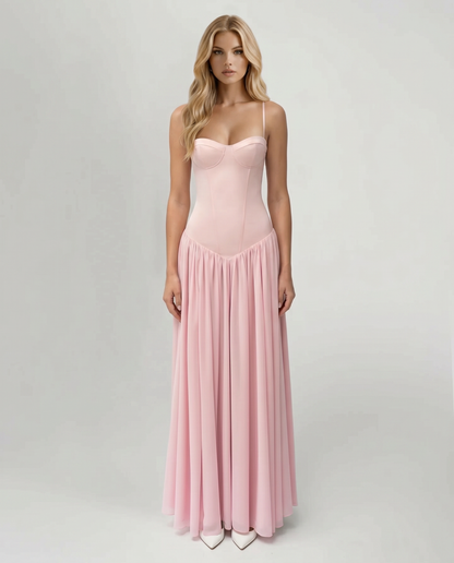 Rosa Corset Maxi Dress - Pink