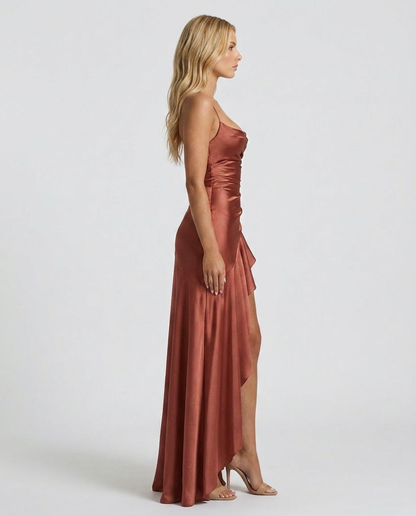Rosalie Cowl Maxi Dress - Rust