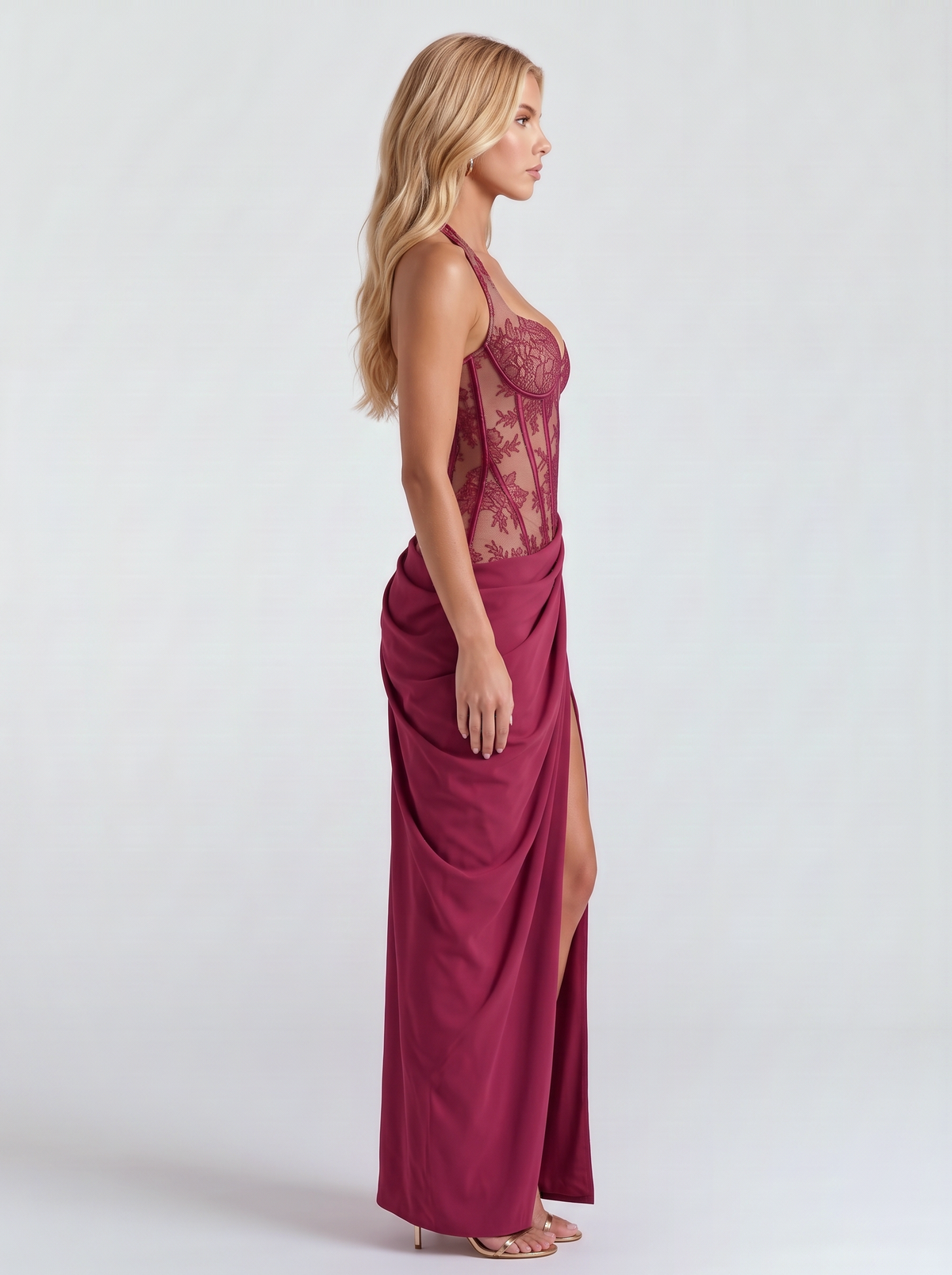 Rosamund Corset Maxi Dress - Mulberry