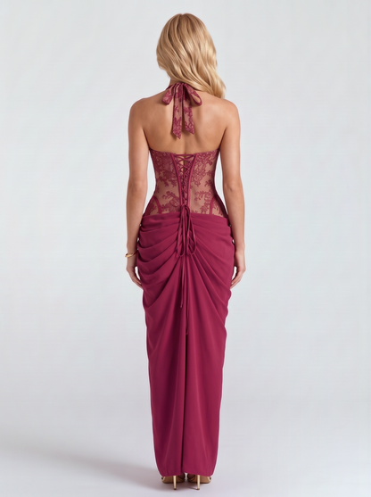 Rosamund Corset Maxi Dress - Mulberry