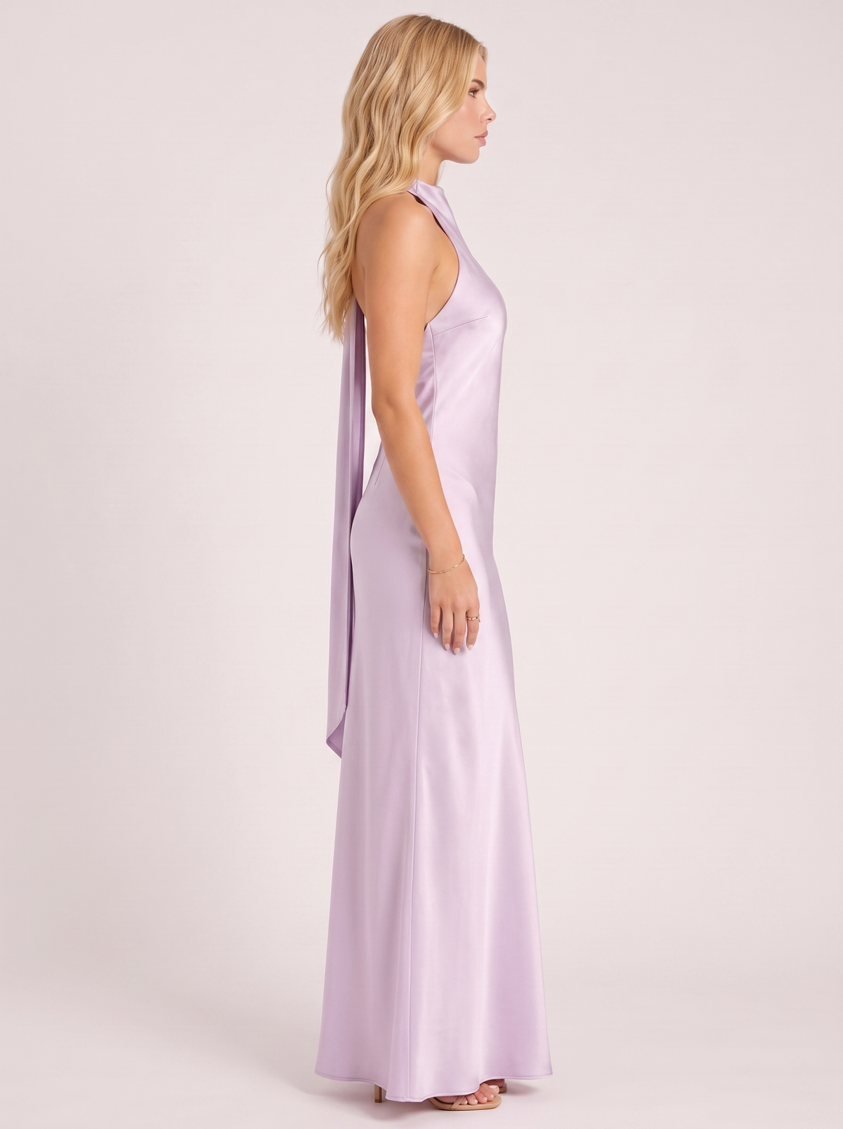 Rosanne Satin Maxi Dress - Lavender