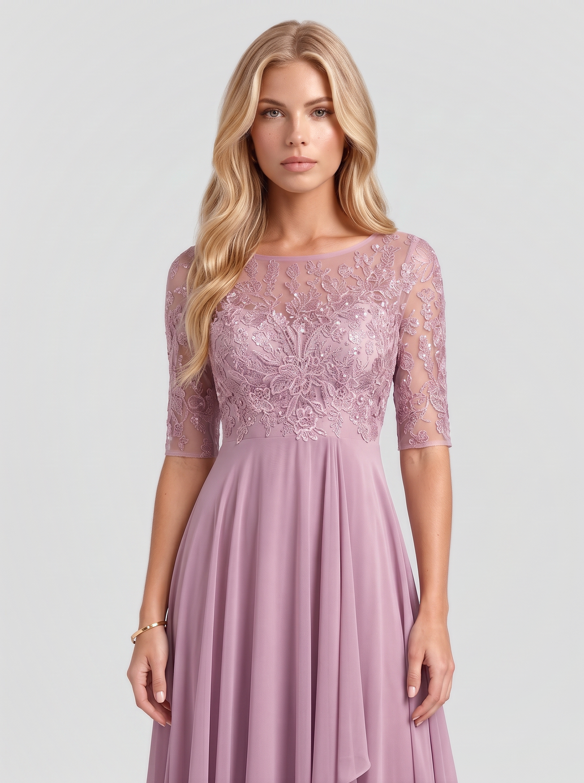 Rosetta Lace Maxi Dress - Pink