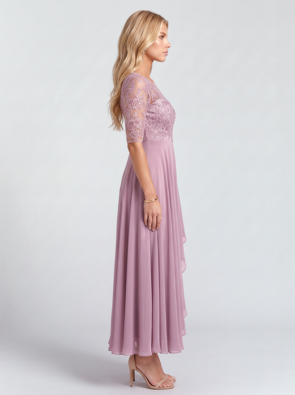 Rosetta Lace Maxi Dress - Pink