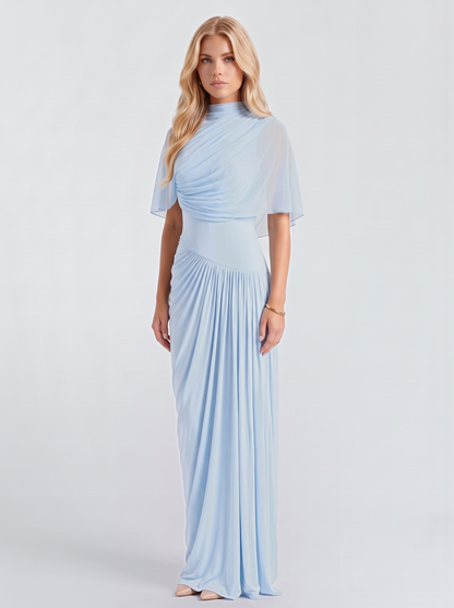Sabrina Draped Maxi Dress - Baby Blue