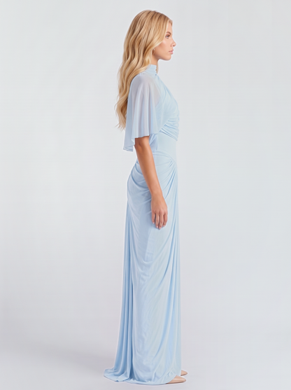 Sabrina Draped Maxi Dress - Baby Blue