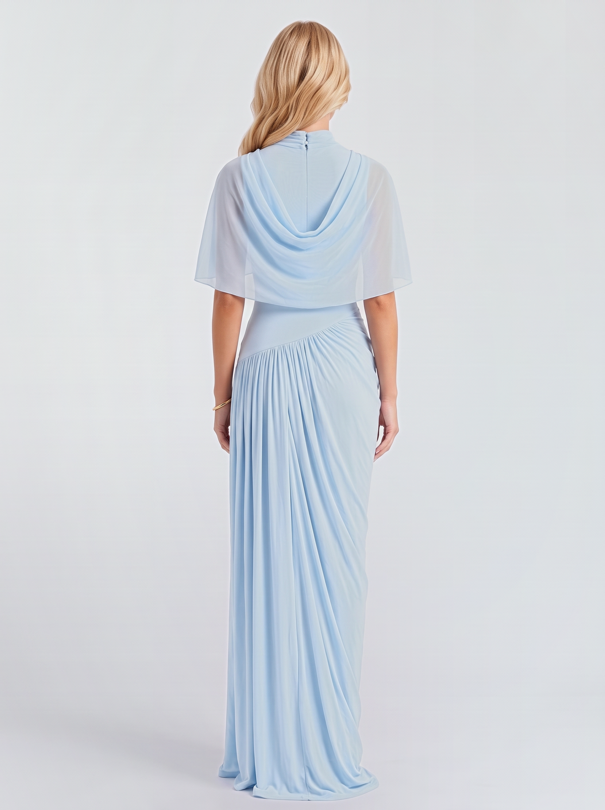 Sabrina Draped Maxi Dress - Baby Blue