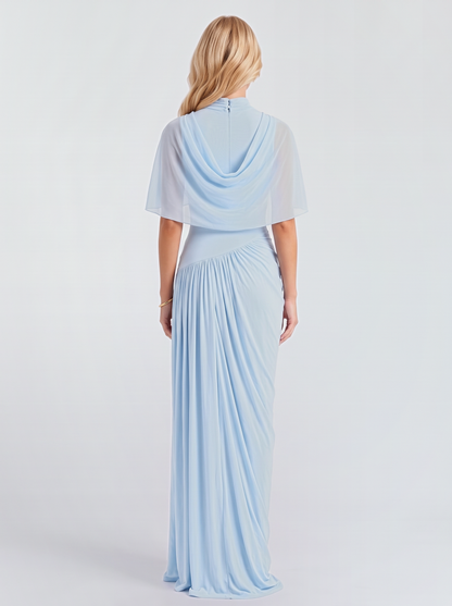 Sabrina Draped Maxi Dress - Baby Blue