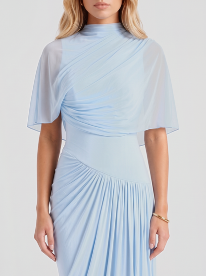 Sabrina Draped Maxi Dress - Baby Blue