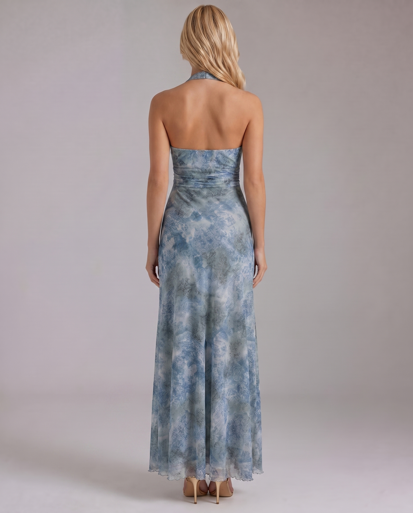 Sarah Plunge Maxi Dress - Blue